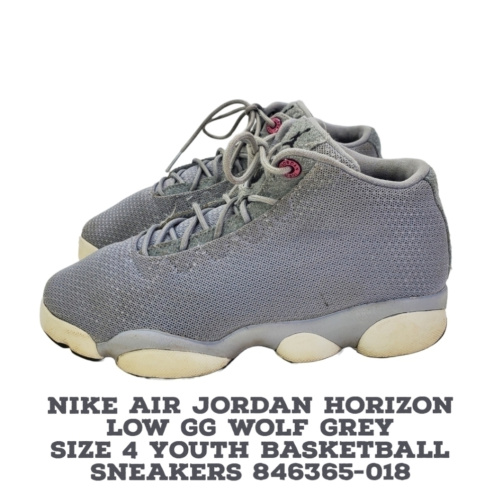 Nike Shoes 4 Youth Air Jordan Horizon Low GG Wolf Grey Basketball Sneakers